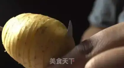 Make Cheese and potatoes tower step 1