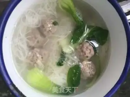 Make Soup meatball rice powder step 7
