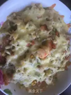 Make Corn ham rice step 3