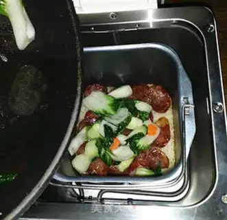 Make Sausage pot and rice step 9