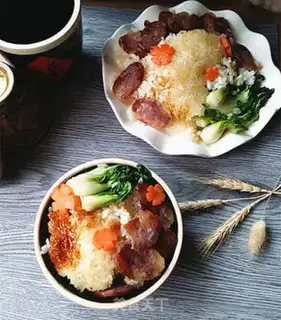 Make Sausage pot and rice step 14