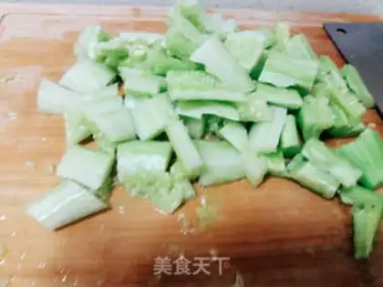 Make cucumber with a golden pin mushroom step 1