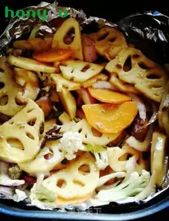 Make Air frying pots and vegetables step 1