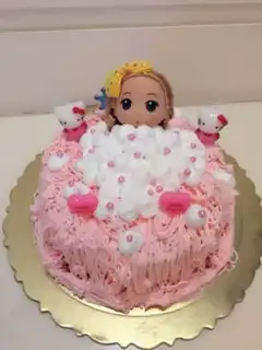 Make Fancy doll cake step 16