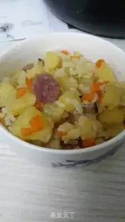 Make Weenie potato mushroom rice step 2