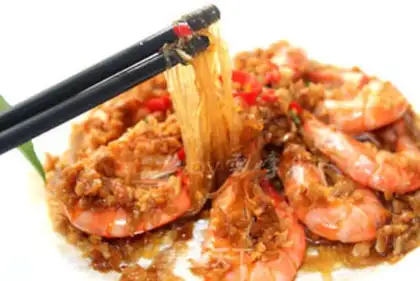 Make Garlic fans steam shrimp step 12