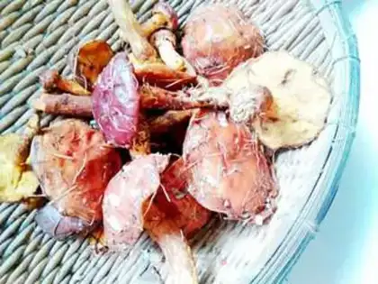 Make Clear the pine mushrooms step 0