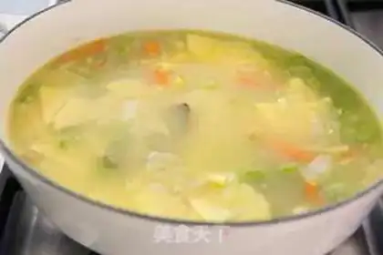 Make Coconut cheese soup step 2