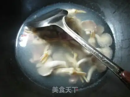 Make The salted meat show and the mushroom soup step 6