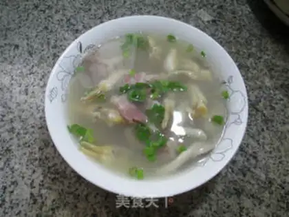 Make The salted meat show and the mushroom soup step 7