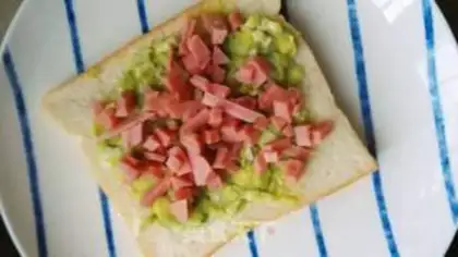 Make Egg ham sandwich step 7
