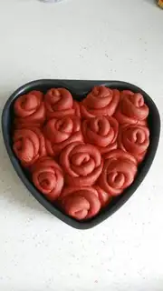 Make Red rose bread step 15