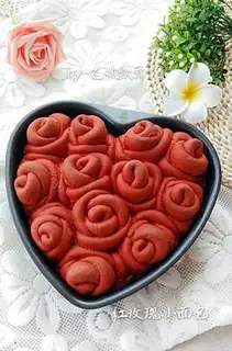 Make Red rose bread step 17