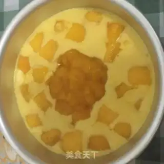 Make Mango heart cake step 9