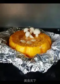 Make Eggs and seafood roasted sunmelon step 4