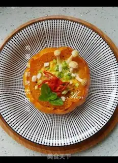Make Eggs and seafood roasted sunmelon step 9