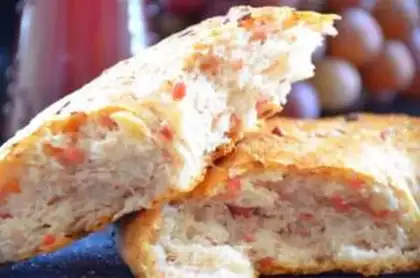 Make Italian ham bagels step 12