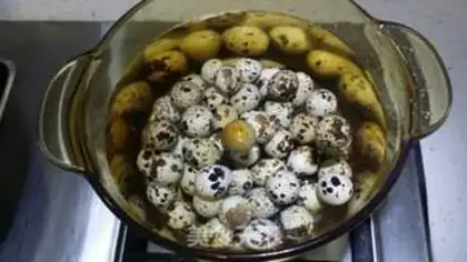 Make Five quail eggs step 0