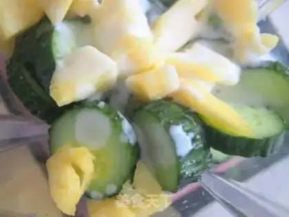 Make Pineapple cucumber Yogue step 1