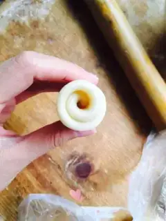 Make The egg yolk mooncake step 12