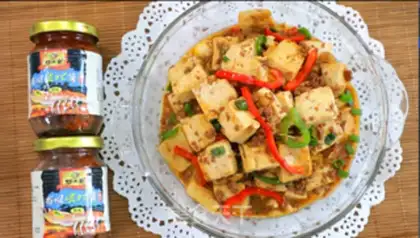 Make Antarctic krill sauce tofu step 2