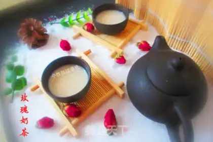 Make Rose milk tea step 4