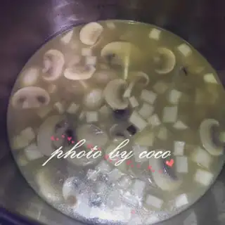 Make Chicken mushrooms and rice soup step 6