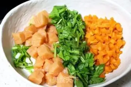 Make Salmon and vegetable congee step 2