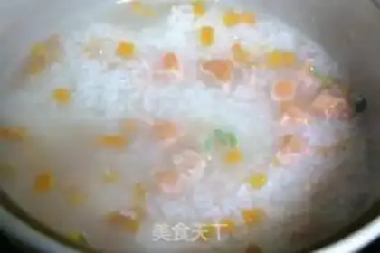 Make Salmon and vegetable congee step 4