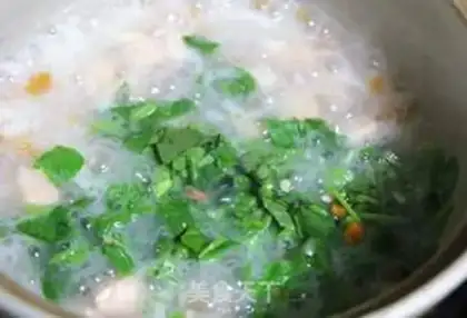 Make Salmon and vegetable congee step 5