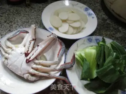 Make Crabs with green vegetables step 0