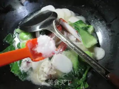 Make Crabs with green vegetables step 6