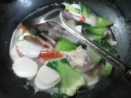 Make Crabs with green vegetables step 7