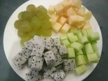 Make Vegetable fruit seafood salad step 3