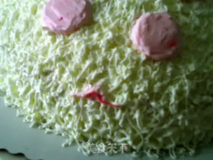 Make A flower cake: a snow rabbit step 20