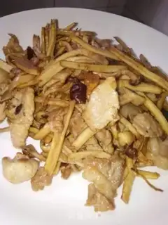 Make Tea mushroom fried meat step 5