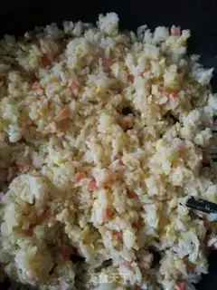 Make Shrimp ham and egg fried rice step 6