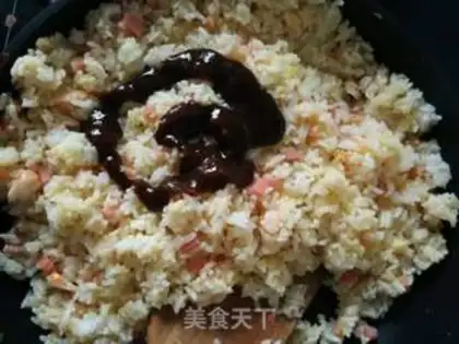 Make Shrimp ham and egg fried rice step 8
