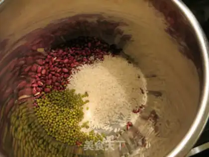 Make Red bean green congee step 0