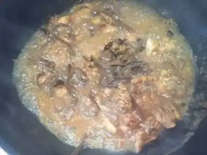 Make Tea mushroom chicken step 4