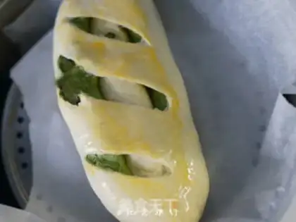 Make Double-coloured bean bread step 6