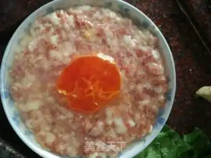 Make Salted egg meatloaf step 3