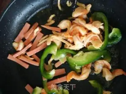 Make Chicken shrimp ham and pasta step 6
