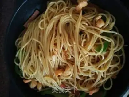 Make Chicken shrimp ham and pasta step 9