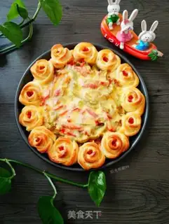 Make A pizza by roses step 18