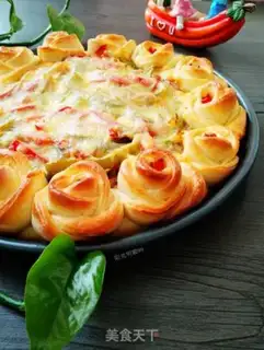 Make A pizza by roses step 19