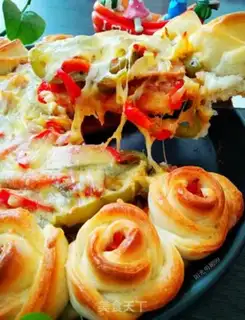 Make A pizza by roses step 21
