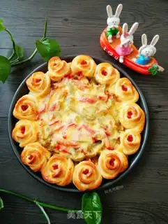 Make A pizza by roses step 24
