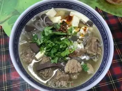 Make Powder soup, goat blood soup step 10