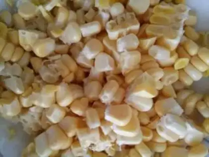 Make Corn egg porridge step 1